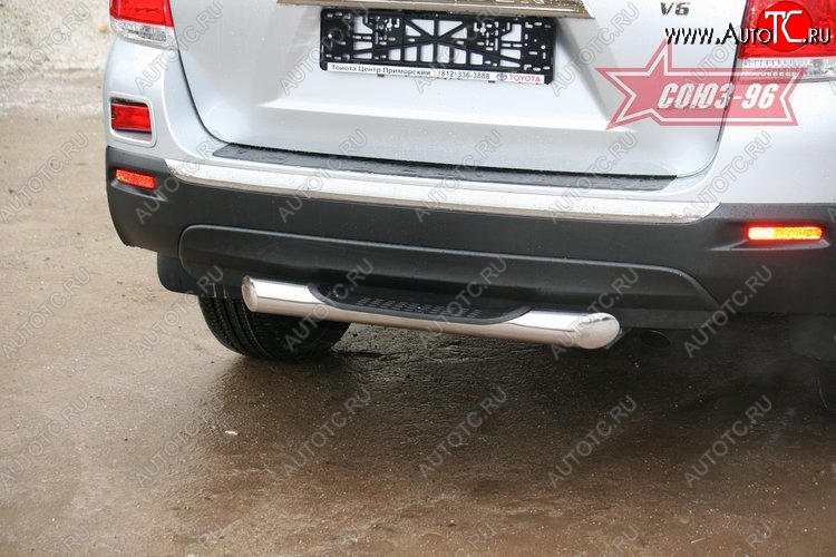 15 479 р. Защита заднего бампера с проступью (d76) Souz-96 Toyota Highlander XU40 рестайлинг (2010-2013)  с доставкой в г. Майкоп