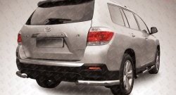 Защита заднего бампера из двух боковых уголков диаметром 76 мм Slitkoff Toyota Highlander  XU40 (2010-2013) рестайлинг