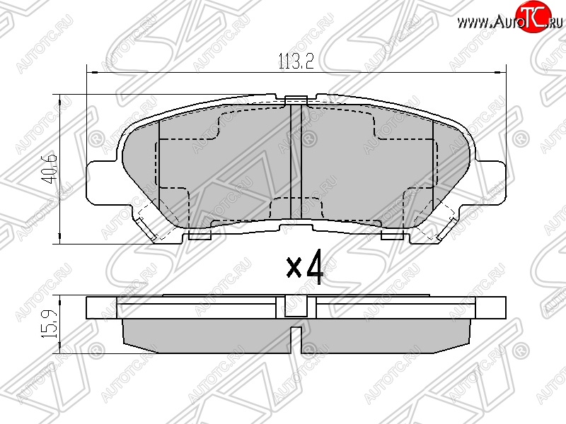 659 р. Колодки тормозные SAT (задние) Toyota Highlander XU40 рестайлинг (2010-2013)  с доставкой в г. Майкоп