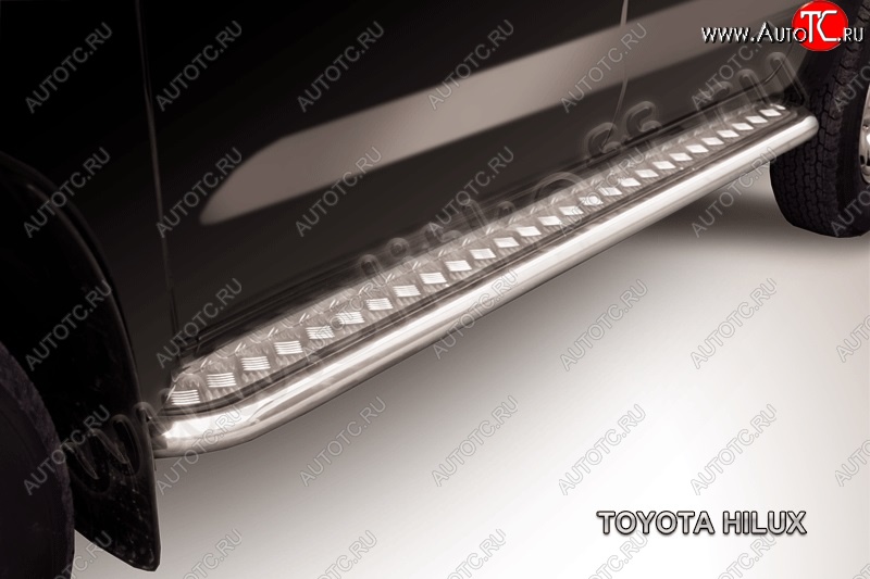 19 749 р. Широкая защита порогов из труб d57 с листом Slitkoff Toyota Hilux AN20,AN30  2-ой рестайлинг (2011-2016) (Полированная сталь )  с доставкой в г. Майкоп