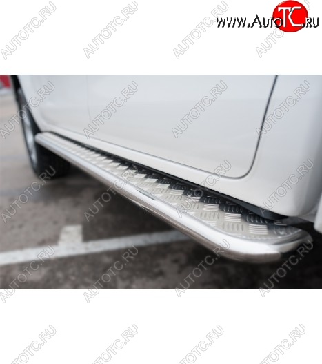 22 999 р. Широкая защита порогов с трубой диаметром 42 мм SLITKOFF v2 Toyota Hilux AN20,AN30  2-ой рестайлинг (2011-2016)  с доставкой в г. Майкоп
