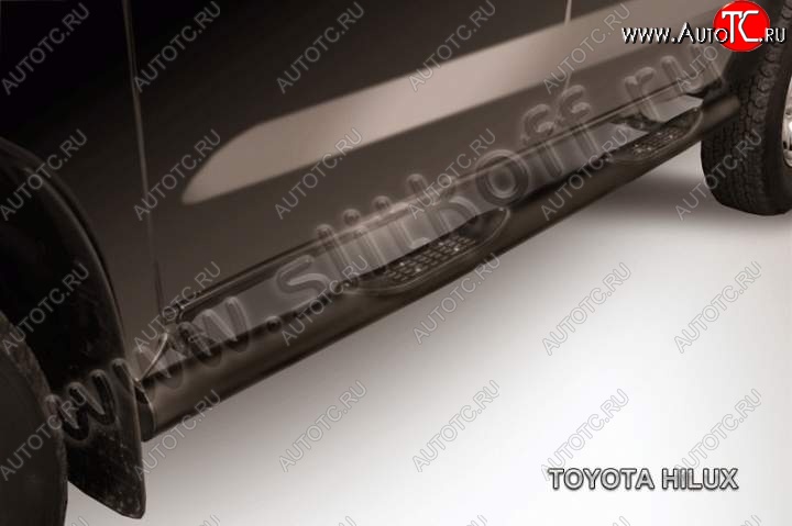 15 899 р. Защита порогов Slitkoff  Toyota Hilux  AN20,AN30 (2011-2016)  2-ой рестайлинг (Цвет: серебристый)  с доставкой в г. Майкоп