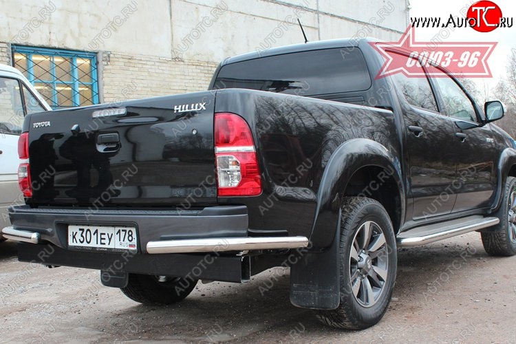 9 539 р. Защита заднего бампера из боковых уголков Souz-96 (d60) Toyota Hilux AN20,AN30  2-ой рестайлинг (2011-2016)  с доставкой в г. Майкоп