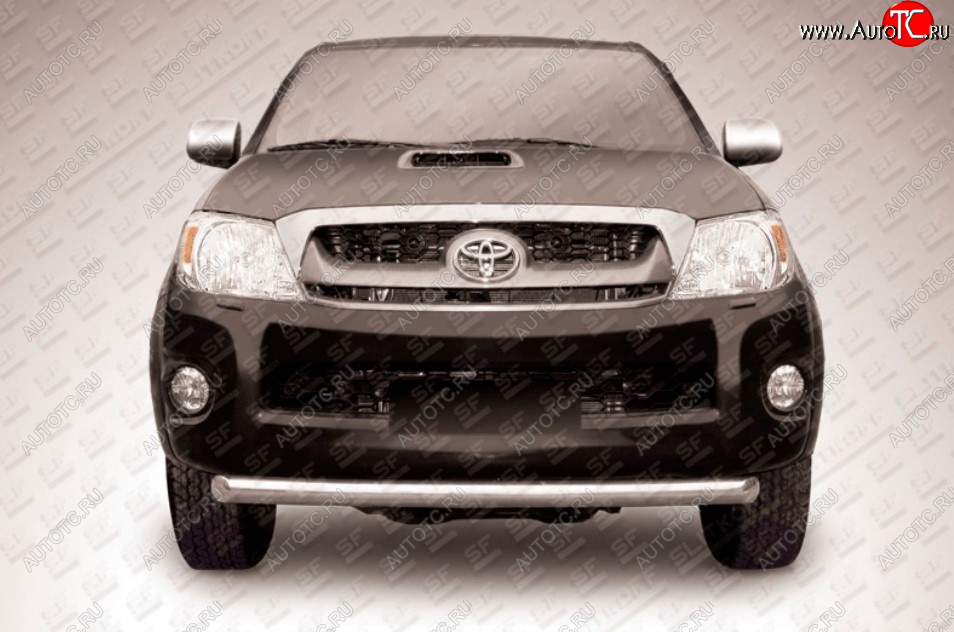 14 699 р. Защита переднего бампера Slitkoff (Ø 76, радиусная)  Toyota Hilux  AN20,AN30 (2011-2016)  2-ой рестайлинг (Нержавеющая сталь)  с доставкой в г. Майкоп