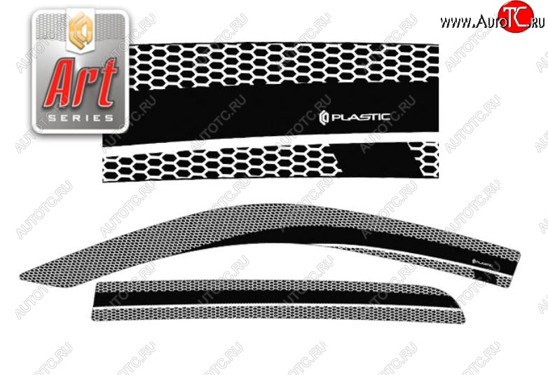 2 199 р. Дефлектора окон CA-Plastic  Toyota Hilux  AN20,AN30 (2011-2016)  2-ой рестайлинг (Серия Art черная, Без хром.молдинга)  с доставкой в г. Майкоп