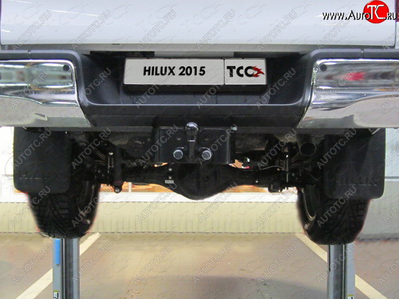 22 649 р. Фаркоп (тягово-сцепное устройство) TCC (Exclusive, Black Onyx) Toyota Hilux AN120 1-ый рестайлинг (2017-2020) (Оцинкованный, шар F - оцинкованный)  с доставкой в г. Майкоп