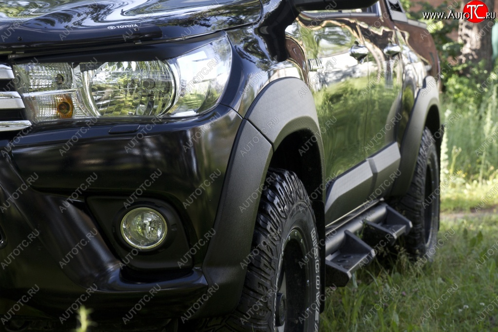 27 549 р. Расширитель арки RA (вылет 25 мм, комплект)  Toyota Hilux  AN120 (2016-2020) дорестайлинг (Поверхность шагрень)  с доставкой в г. Майкоп