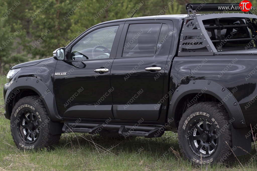 27 549 р. Расширитель арки RA (вылет 50 мм, комплект)  Toyota Hilux  AN120 (2016-2020) дорестайлинг (Поверхность шагрень)  с доставкой в г. Майкоп