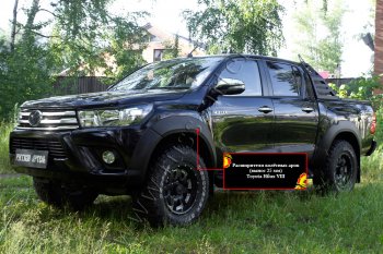 27 549 р. Расширитель арки RA (вылет 25 мм, комплект)  Toyota Hilux  AN120 (2016-2020) дорестайлинг (Поверхность глянец (под окраску), Неокрашенный)  с доставкой в г. Майкоп. Увеличить фотографию 5
