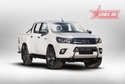 13 589 р. Защита переднего бампера под ПТФ Souz-96 (d42) Toyota Hilux AN120 дорестайлинг (2016-2020)  с доставкой в г. Майкоп. Увеличить фотографию 2