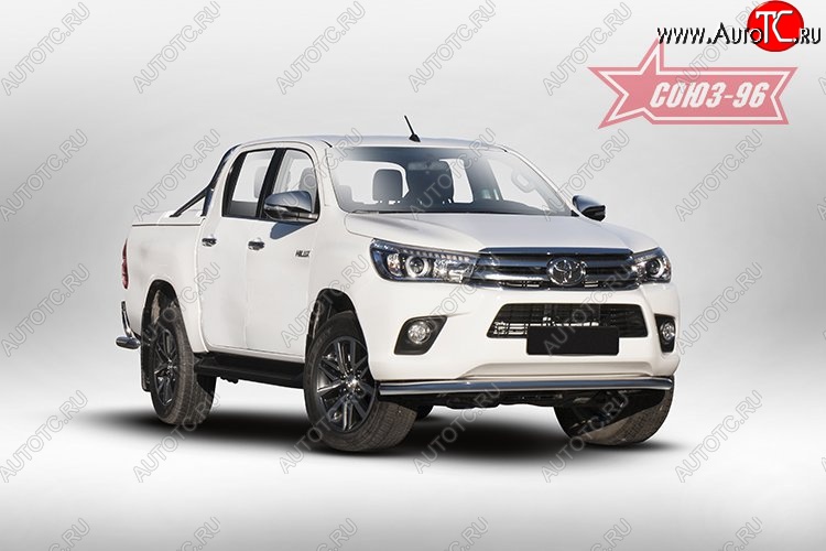 12 914 р. Защита переднего бампера одинарная Souz-96 (d60). Toyota Hilux AN120 дорестайлинг (2016-2020)  с доставкой в г. Майкоп