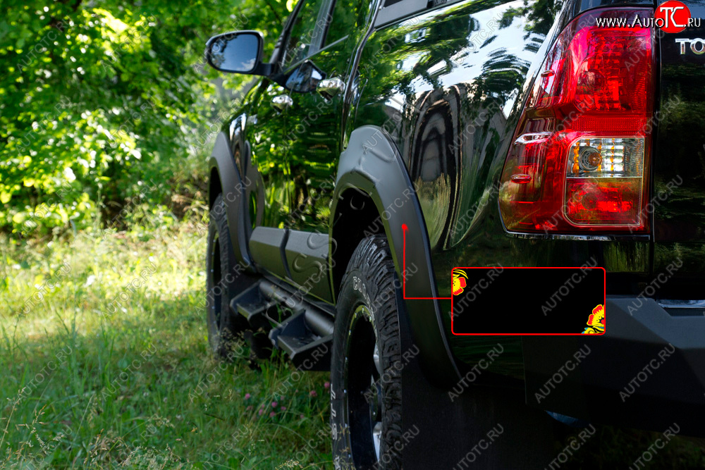 6 999 р. Расширитель арки RA (вылет 25 мм, задний левый)  Toyota Hilux  AN120 (2016-2020) дорестайлинг (Поверхность глянец под покраску, Неокрашенный)  с доставкой в г. Майкоп