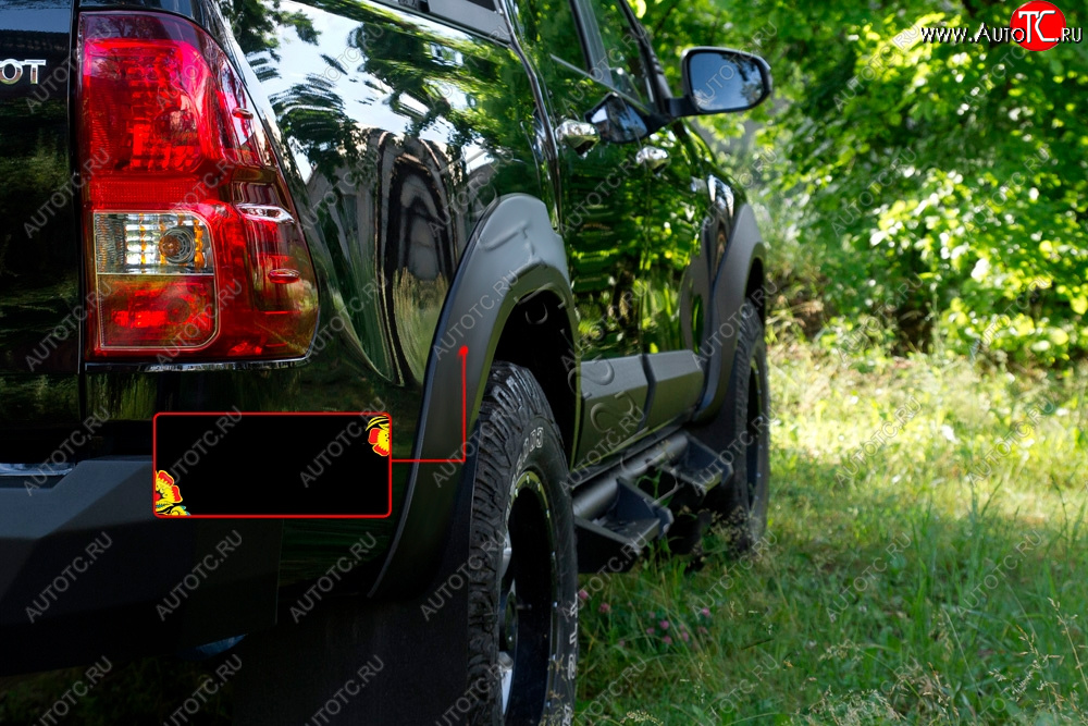 6 999 р. Расширитель арки RA (25 мм, задний правый)  Toyota Hilux  AN120 (2016-2020) дорестайлинг (Поверхность глянец под покраску, Неокрашенный)  с доставкой в г. Майкоп