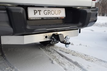 21 619 р. Фаркоп PT GROUP /съемный квадрат/с НЕРЖ накладкой TOYOTA Hilux 2015- /JAC T6 2015-/JAC T8 2023-/Sollers ST6 2023- Toyota Hilux AN120 дорестайлинг (2016-2020)  с доставкой в г. Майкоп. Увеличить фотографию 2