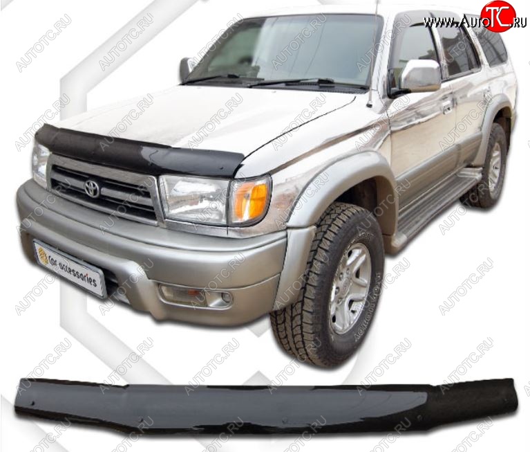 2 799 р. Дефлектор капота (N180-N185) CA-Plastic Toyota Hilux Surf N180 5 дв. дорестайлинг (1995-1998) (Classic черный, Без надписи)  с доставкой в г. Майкоп
