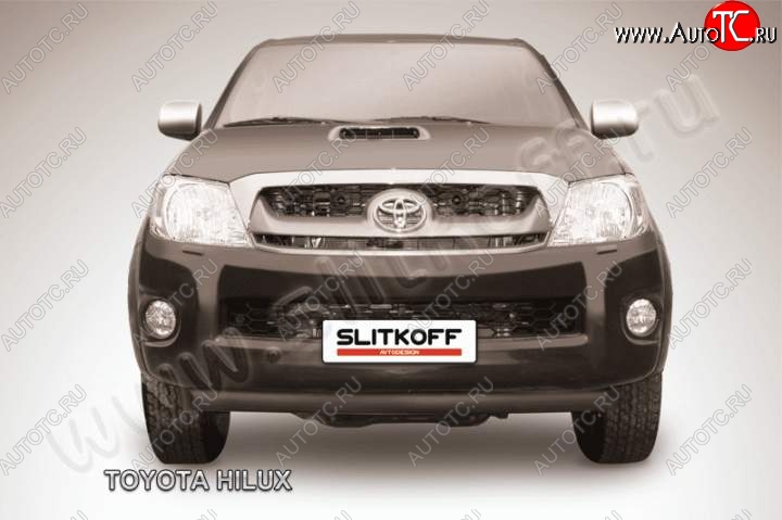9 099 р. Защита переднего бампера из трубы d57 Slitkoff  Toyota Hilux  AN10,AN20 (2008-2011) 1-ый рестайлинг (Цвет: серебристый)  с доставкой в г. Майкоп