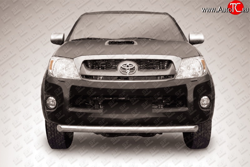 12 999 р. Защита переднего бампера Slitkoff (Ø 57, радиусная)  Toyota Hilux  AN20,AN30 (2011-2016)  2-ой рестайлинг (Нержавеющая сталь)  с доставкой в г. Майкоп