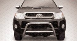 Усиленная низкая защита переднего бампера из трубы диаметром 57 мм Slitkoff Toyota Hilux  AN10,AN20 (2008-2011) 1-ый рестайлинг