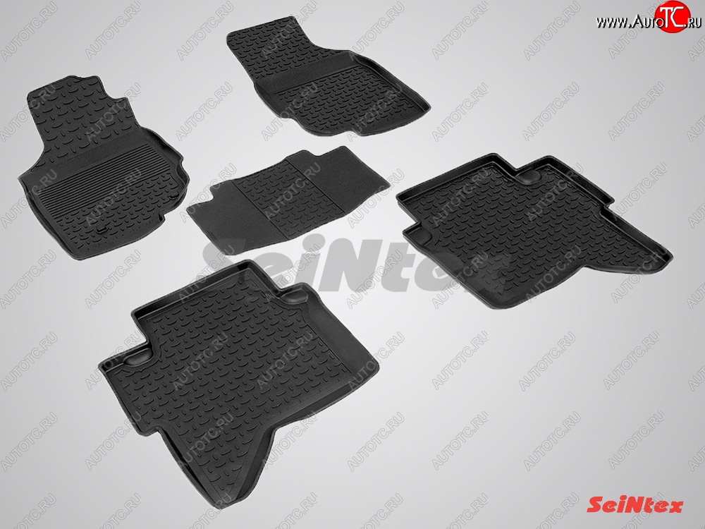 3 199 р. Износостойкие коврики в салон с высоким бортом SeiNtex (резина) Toyota Hilux AN20,AN30  2-ой рестайлинг (2011-2016)  с доставкой в г. Майкоп