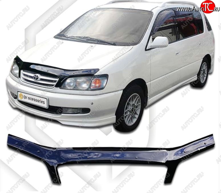 2 159 р. Дефлектор капота (M10G-M15G) CA-Plastiс  Toyota Ipsum  SXM10 (1995-1998) дорестайлинг (Classic черный, Без надписи)  с доставкой в г. Майкоп