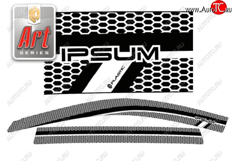 2 199 р. Дефлектора окон (M10G-M15G) CA-Plastic Toyota Ipsum SXM10 дорестайлинг (1995-1998) (Серия Art серебро, Без хром.молдинга, Крепление только на скотч)  с доставкой в г. Майкоп