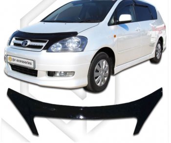 2 399 р. Дефлектор капота CA-Plastiс exclusive Toyota Ipsum ACM20 дорестайлинг (2001-2003) (серия Classic черный, Без надписи)  с доставкой в г. Майкоп. Увеличить фотографию 2