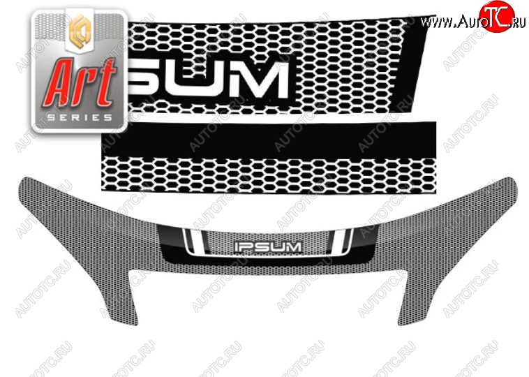 2 599 р. Дефлектор капота CA-Plastiс exclusive  Toyota Ipsum  ACM20 (2001-2003) дорестайлинг (Серия Art серебро)  с доставкой в г. Майкоп