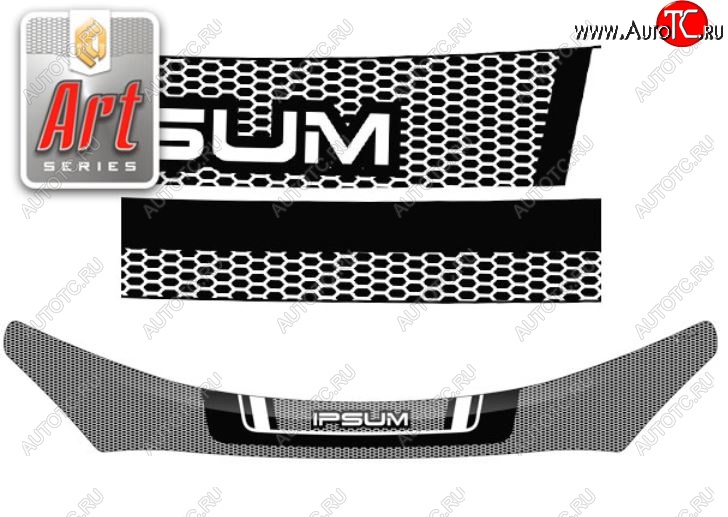 2 399 р. Дефлектор капота CA-Plastiс  Toyota Ipsum  ACM20 (2001-2003) дорестайлинг (Серия Art белая)  с доставкой в г. Майкоп