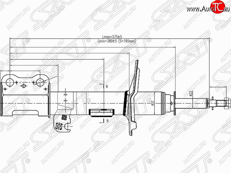3 699 р. Правый амортизатор передний SAT Toyota Ipsum ACM20 дорестайлинг (2001-2003)  с доставкой в г. Майкоп