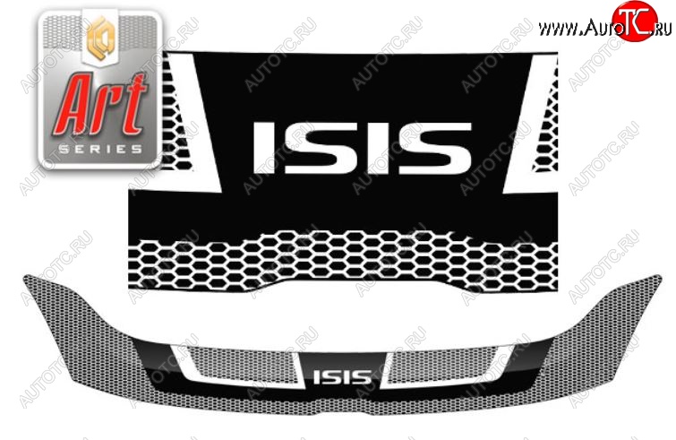 2 199 р. Дефлектор капота CA-Plastic  Toyota Isis  XM10 (2004-2009) дорестайлинг, 1-ый рестайлинг (Серия Art серебро)  с доставкой в г. Майкоп