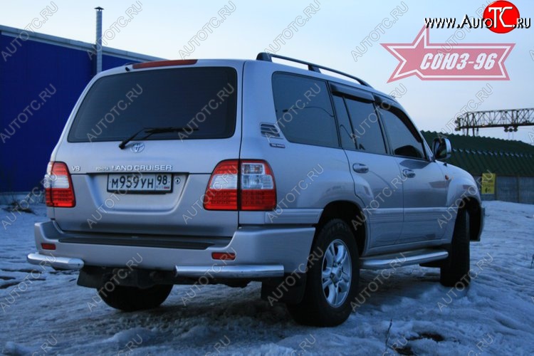 12 419 р. Защита заднего бампера из боковых уголков Souz-96 (d76) Toyota Land Cruiser 100 дорестайлинг (1998-2002)  с доставкой в г. Майкоп