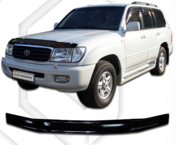 1 999 р. Дефлектор капота CA-Plastic  Toyota Land Cruiser ( J105,  100) (1998-2007) дорестайлинг (серия Classic черный, Без надписи)  с доставкой в г. Майкоп. Увеличить фотографию 2