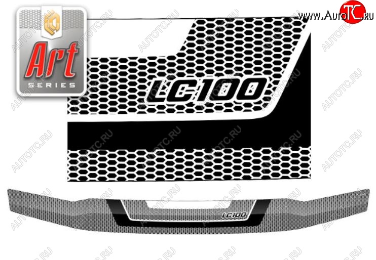 2 199 р. Дефлектор капота CA-Plastiс  Toyota Land Cruiser ( J105,  100) (1998-2007) дорестайлинг (Серия Art серебро)  с доставкой в г. Майкоп