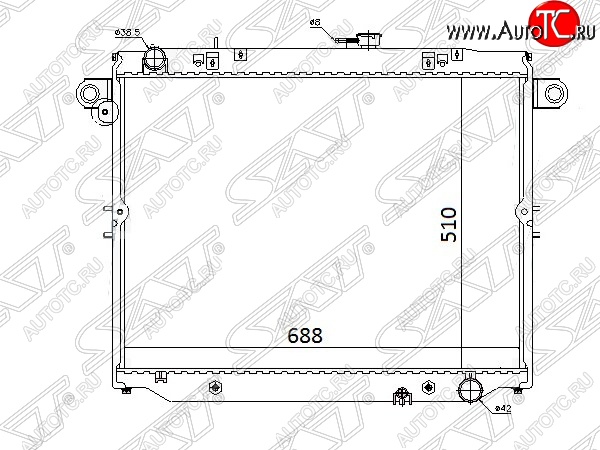 12 899 р. Радиатор двигателя SAT (1HDFTE 4.2 DIESEL) Toyota Land Cruiser 100 2-ой рестайлинг (2005-2007)  с доставкой в г. Майкоп