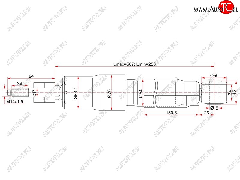 2 379 р. Амортизатор задний LH=RH SAT Toyota Land Cruiser 100 дорестайлинг (1998-2002)  с доставкой в г. Майкоп