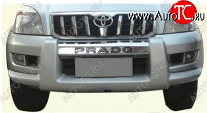 19 449 р. Накладка на передний бампер CT Toyota Land Cruiser Prado J120 (2002-2009) (Неокрашенная)  с доставкой в г. Майкоп