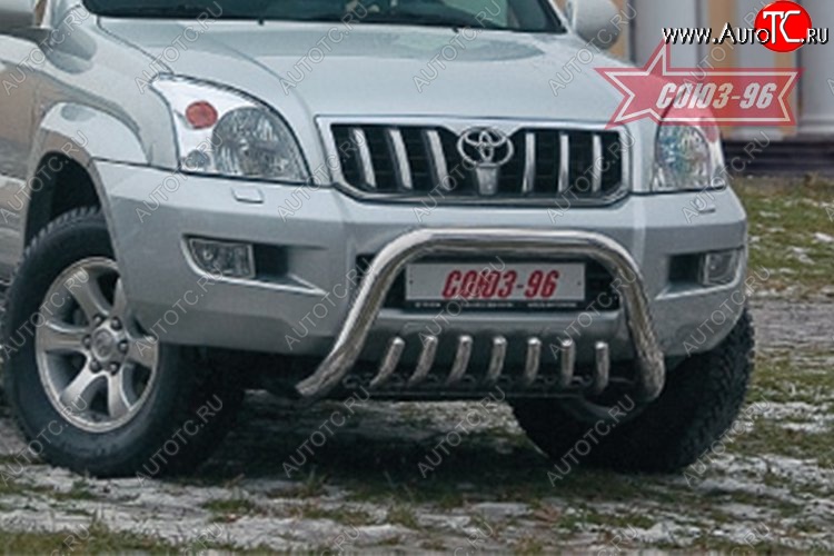32 669 р. Защита переднего бампера Souz-96 (d76) Toyota Land Cruiser Prado J120 (2002-2009)  с доставкой в г. Майкоп