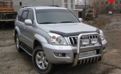 Усиленная высокая защита переднего бампера с защитой картера из трубы диаметром 76 мм Slitkoff Toyota Land Cruiser Prado  J120 (2002-2009)