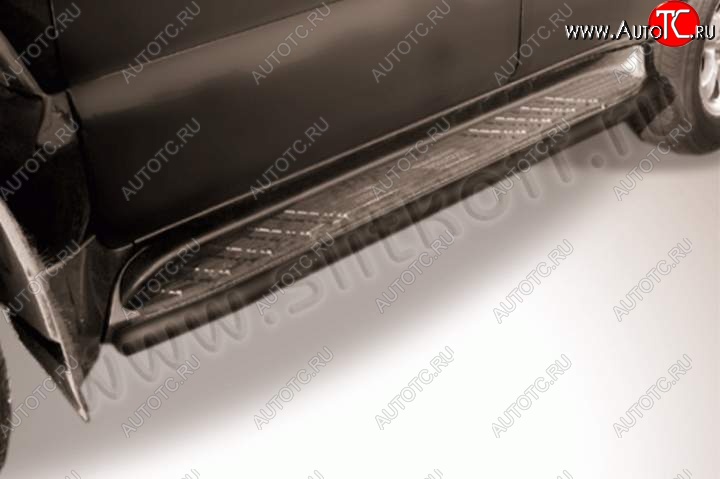 6 499 р. Защита штатного порога d42 Slitkoff Toyota Land Cruiser Prado J120 (2002-2009) (Цвет: серебристый)  с доставкой в г. Майкоп