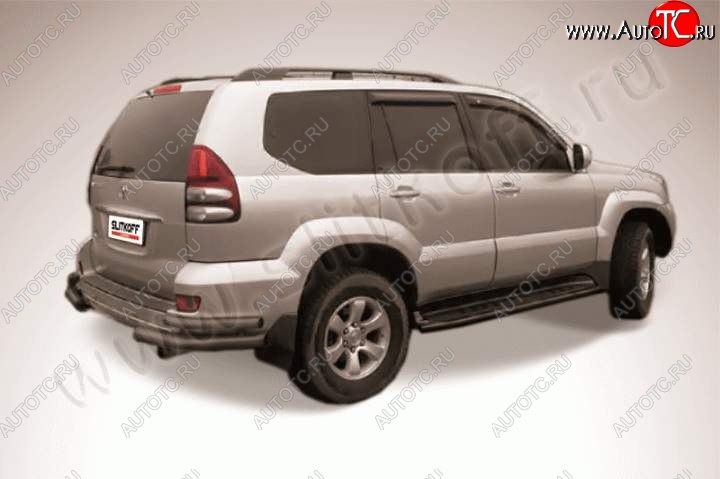 8 549 р. Уголки d76+d42 двойные Slitkoff (сталь с полимерным покрытием) Toyota Land Cruiser Prado J120 (2002-2009) (Цвет: серебристый)  с доставкой в г. Майкоп