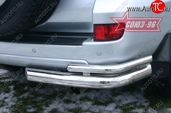 17 999 р. Защита заднего бампера из двойных боковых уголков Souz-96 (d76/42) Toyota Land Cruiser Prado J120 (2002-2009)  с доставкой в г. Майкоп