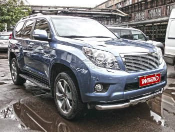 15 799 р. Защита переднего бампера WINBO (Ø76 мм, нержавейка) Toyota Land Cruiser Prado J150 дорестайлинг (2009-2013)  с доставкой в г. Майкоп. Увеличить фотографию 3