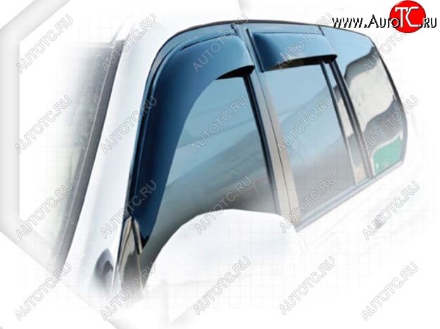 2 079 р. Дефлектора окон (J120-J125) CA-Plastic Toyota Land Cruiser Prado J120 (2002-2009) (Classic полупрозрачный, Без хром.молдинга, Крепление только на скотч)  с доставкой в г. Майкоп