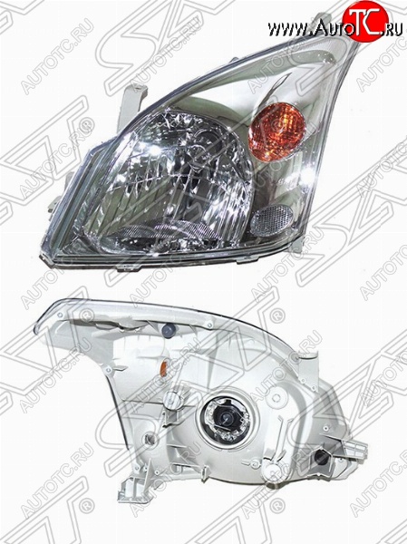 5 349 р. Левая фара передняя SAT Toyota Land Cruiser Prado J120 (2002-2009)  с доставкой в г. Майкоп