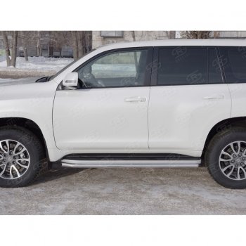 15 999 р. Защита порогов (Ø42 мм, нержавейка) SLITKOFF Toyota Land Cruiser Prado J150 2-ой рестайлинг (2017-2020)  с доставкой в г. Майкоп. Увеличить фотографию 2