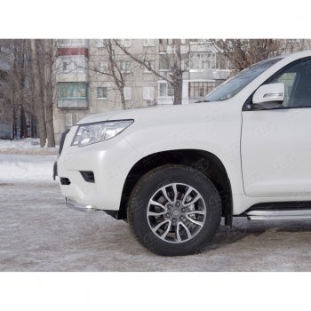 18 399 р. Защита переднего бампера (Ø63 мм, нержавейка) SLITKOFF  Toyota Land Cruiser Prado  J150 (2017-2020) 2-ой рестайлинг  с доставкой в г. Майкоп. Увеличить фотографию 4
