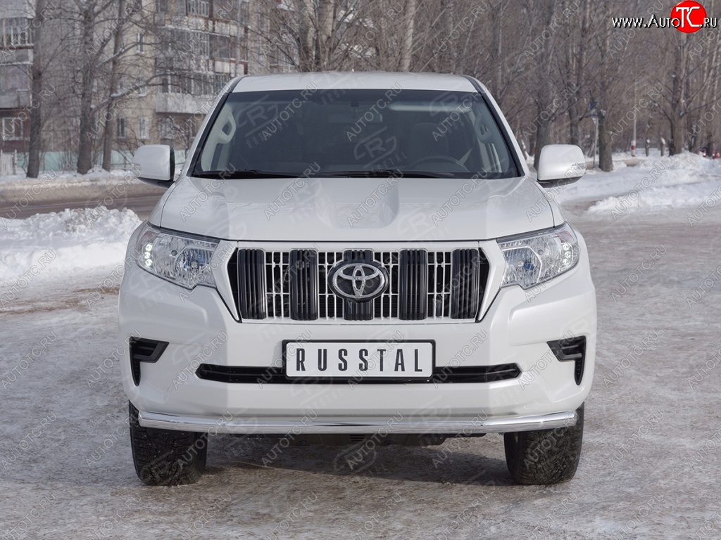 18 399 р. Защита переднего бампера (Ø63 мм, нержавейка) SLITKOFF  Toyota Land Cruiser Prado  J150 (2017-2020) 2-ой рестайлинг  с доставкой в г. Майкоп