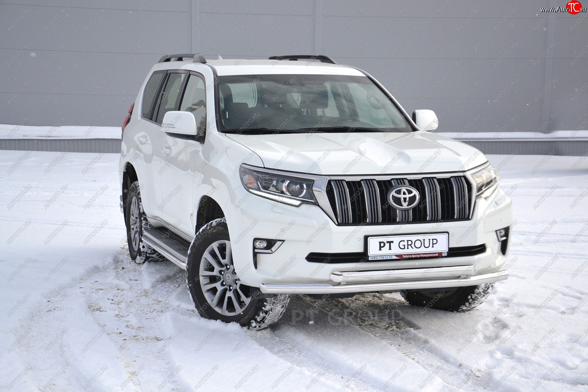 31 589 р. Защита переднего бампера двойная из труб d63/63 мм Petroil Tuning Toyota Land Cruiser Prado J150 2-ой рестайлинг (2017-2020) (Нержавеющая полированная сталь)  с доставкой в г. Майкоп
