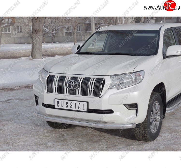 18 999 р. Одинарная защита переднего бампера диаметром 76 мм Toyota Land Cruiser Prado J150 2-ой рестайлинг (2017-2020)  с доставкой в г. Майкоп