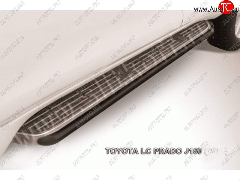 9 349 р. Защита штатного порога d42 Slitkoff Toyota Land Cruiser Prado J150 2-ой рестайлинг (2017-2020) (Цвет: серебристый)  с доставкой в г. Майкоп